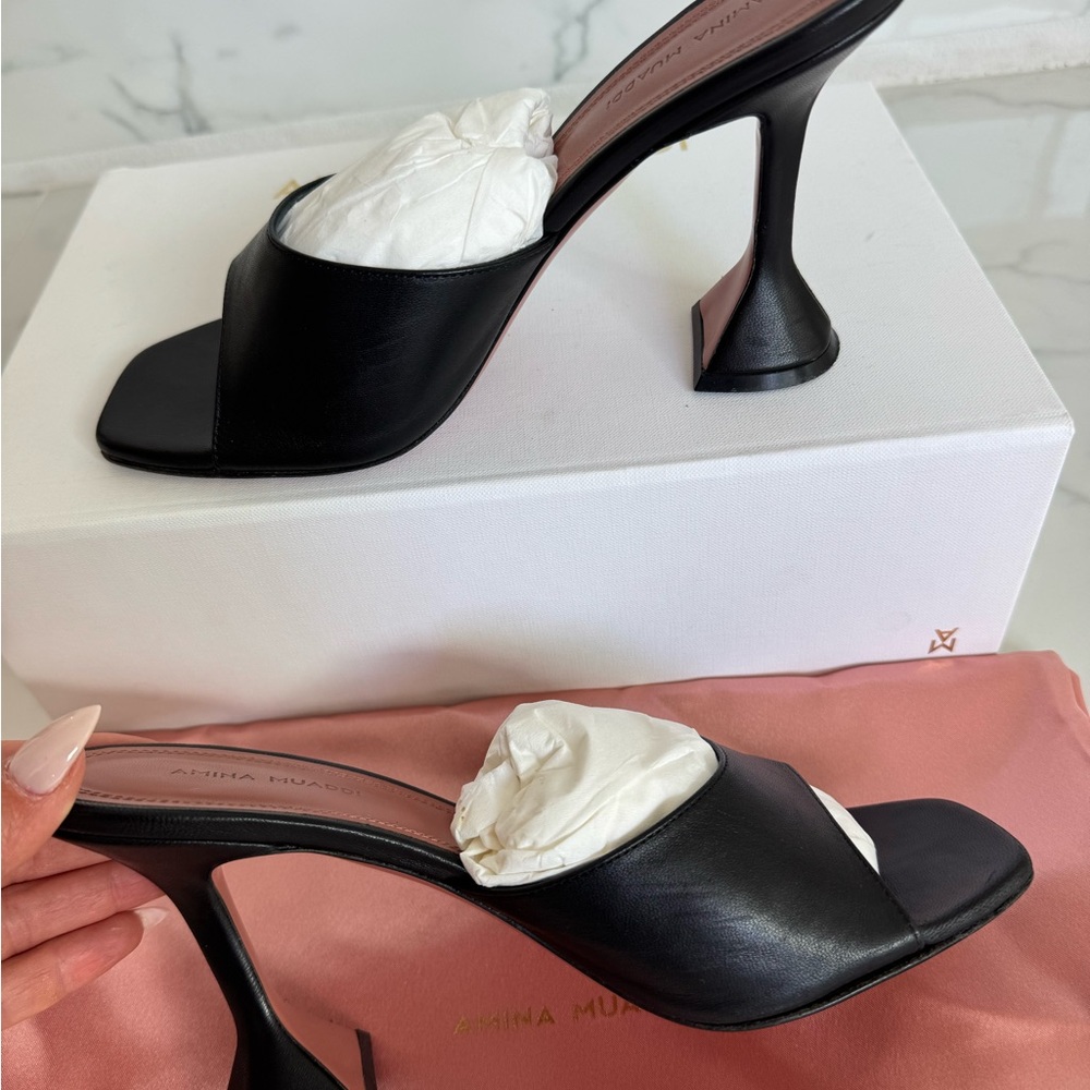 Amina Muaddi Black Lupita mules 39 - Picture 8 of 9